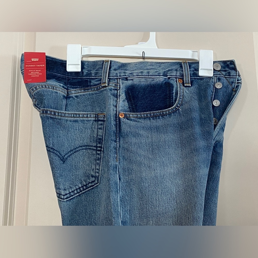 Levi's Altered Taper Men's Blue Jeans Gusset Funky 30/30 Women Fit Like 27-28 - Picture 5 of 16